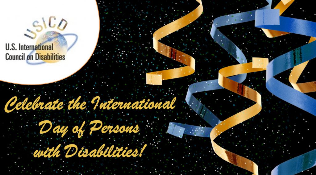 The USICD Logo with the words Celebrate the International Day of Persons with Disabilities