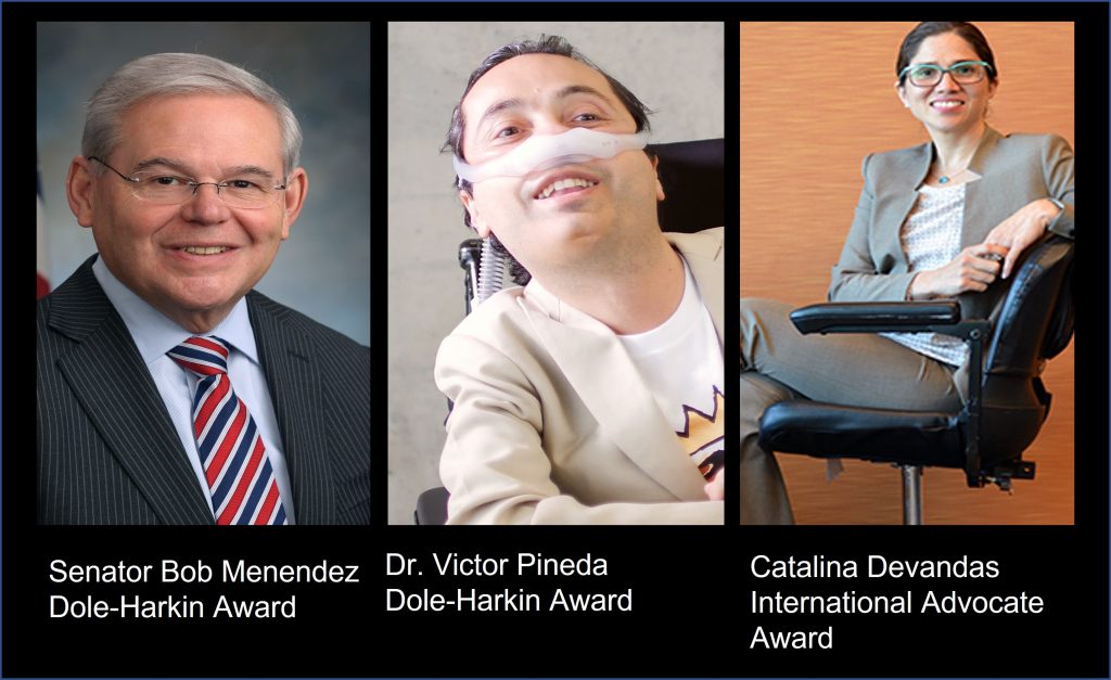 Photos of Senator Bob Menendez, Dr. Victor Pineda, and Her Excellency Catalina Devandas