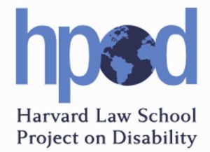 Harvard Law School Project on Disability Logo. The Letters HPOD and the title underneath. The "O" has an image of a globe in the center.